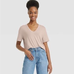 Women's A New Day Short Sleeve V-Neck Drapery T-Shirt Size XXL